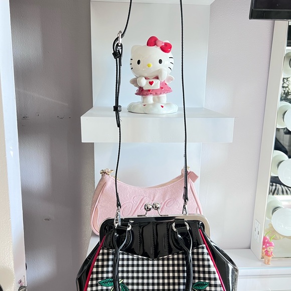 Gingham cherry skull purse - Picture 5 of 8